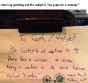 This Passenger’s Note Left To The Pilot Is Disgusting. But Her Response? Completely EPIC.