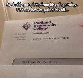 Letter From College