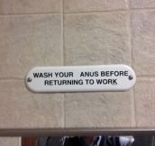 Hygiene is important at work…
