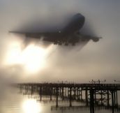 747 Landing in San Francisco Fog