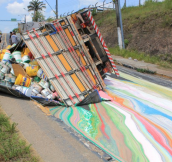 When a paint truck crashes
