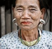Women in from the Chin region in Myanmar used to tattoo their faces so they wouldn’t be abducted and forced into marriage