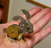 Rabbit Made From Clock Parts