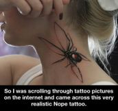 Very Realistic Nope Tattoo