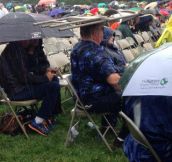 Chair Hat In The Rain