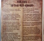 Man Cave Commandments