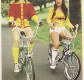 Ladies Riding Their Bikes In The Old Days