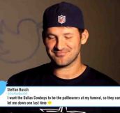 Tony Romo Reading A Mean Tweet About Himself