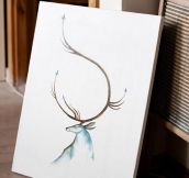 Minimalistic Painting Of A Stag