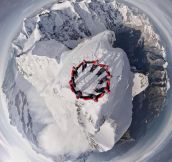 Drone-Selfie Of Climbers On The Summit Of The Matterhorn