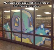 Library Post-It Note Art