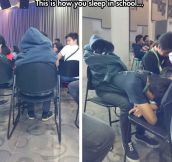 A Clever Way To Sleep In Class