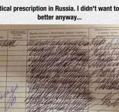 Russian Medical Prescription