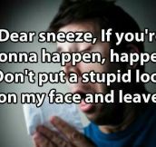 Letter To My Sneeze