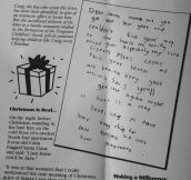 Real child writes touching letter to Santa.