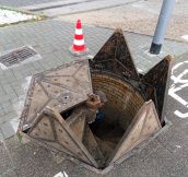 Manhole cover in Wiesbaden, Germany