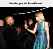 Kanye And Taylor Awkward Handshake