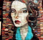 Painting Made With Books’ Spines