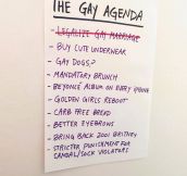 The Gay Agenda Is Going Places