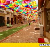 Umbrella Decorated Street