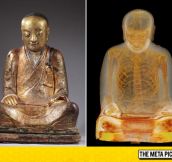 Mummified Monk Inside A Buddhist Statue