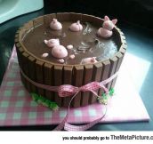 Pigs Playing In The Mud Cake