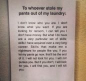 To The Laundry Thief