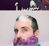 Covering Their Beards In Glitter To Celebrate The Holidays