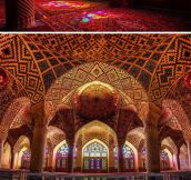 Majestic Mosque, Illuminated With All Of The Colors Of The Rainbow