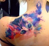 Purrfect Watercolor Tattoo