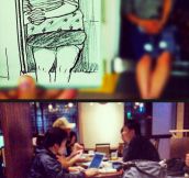 Artist Turns Everyday Scenes Into Sketches