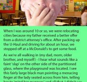 Little Boy Is Horrified When He Sees A Man Hitting Another Woman At McDonalds. But Then His Dad Stood Up & Did This.
