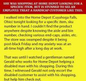 She Was Shopping At Home Depot Looking For A Specific Item. But Is Stunned To See An Employee Treat A Handicap Customer Like This.
