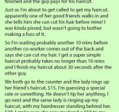 This Hairdresser Ignored Him & Let Her Friend Cut In Line Even Though He Was Waiting. But His Response Is Hilarious.