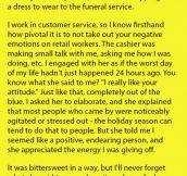 She Was Shopping For A Dress For Her Dad’s Funeral. But Never Expected The Cashier To Say This To Her.