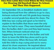 This Poor Little Boy Cried When He Was Teased For Wearing Old Baseball Shoes To School. But Then This Happened.
