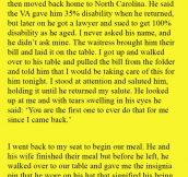 He Approached A Disabled Veteran Who Was Eating With His Wife, But Was Stunned When He Did This