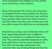 Owner Has Best Reply For Customer Complaining About Special Needs Employee.
