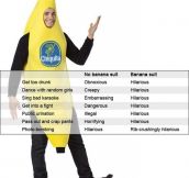 Why you should always wear a banana suit.