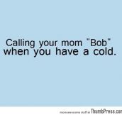 Calling your mom “Bob”
