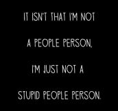 IT ISN’T THAT I’M NOT A PEOPLE PERSON…