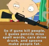 A lack of logic on guns kills people…