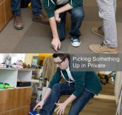 Picking something up from the floor