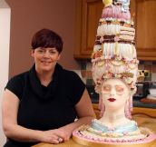 This woman knows how to make a cake.
