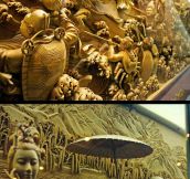 Beautiful wood carving in China…