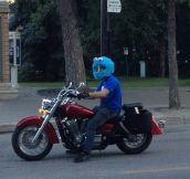 There are normal helmets and then there’s this…
