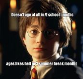 Harry Potter’s aging process…