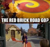 Where does the red brick road go?