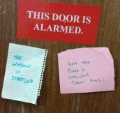 An alarmed door…