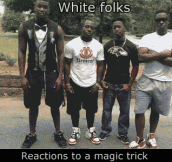 Reactions to a magic trick…